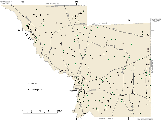 Figure 3. Map showing location of geophysical log control points.